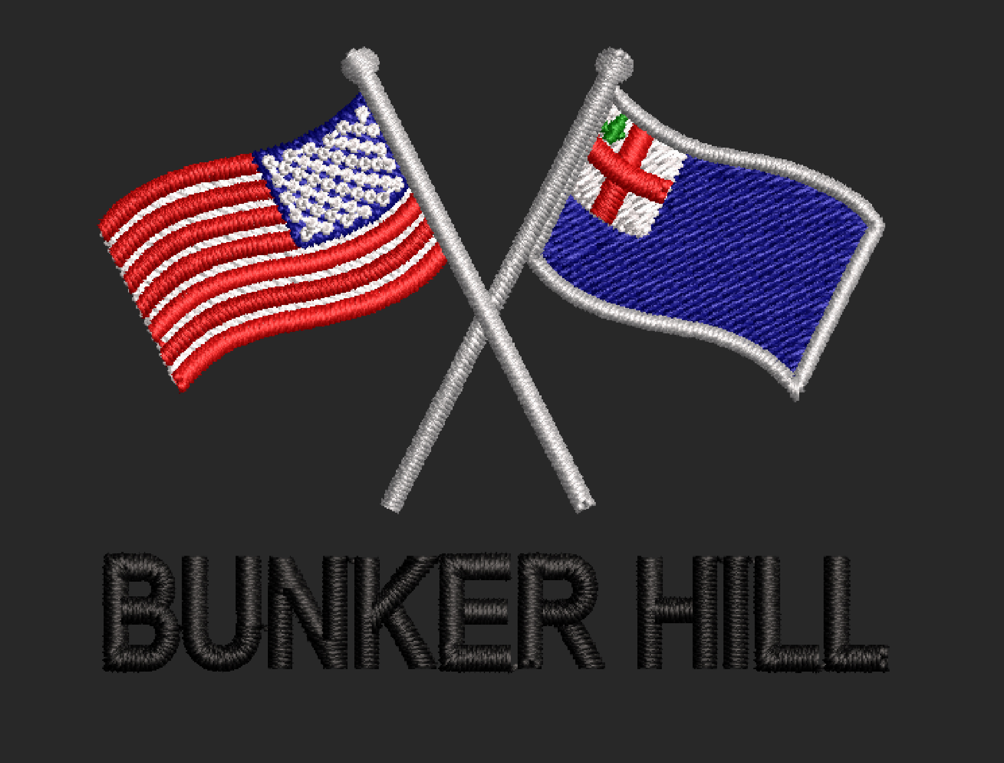 BUNKER HILL FLAG EMBROIDERY DESIGN USA BUNKER HILL EMBROIDERY DESIGN USA CROSS HILL FLAG EMBROIDERY DESIGN MACHINE EMBROIDERY FILE