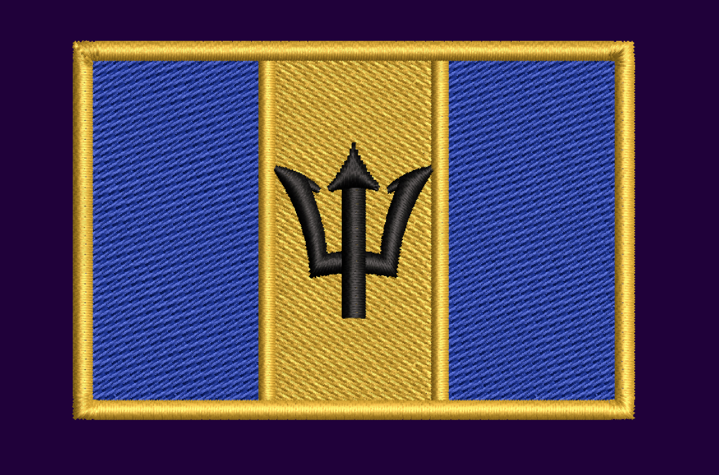 BARBADOS FLAG EMBROIDERY DESIGN WEST INDIAN FLAG EMBROIDERY DESIGN BARBADOS NATIONAL FLAG EMBROIDERY DESIGN MACHINE EMBROIDERY FILE