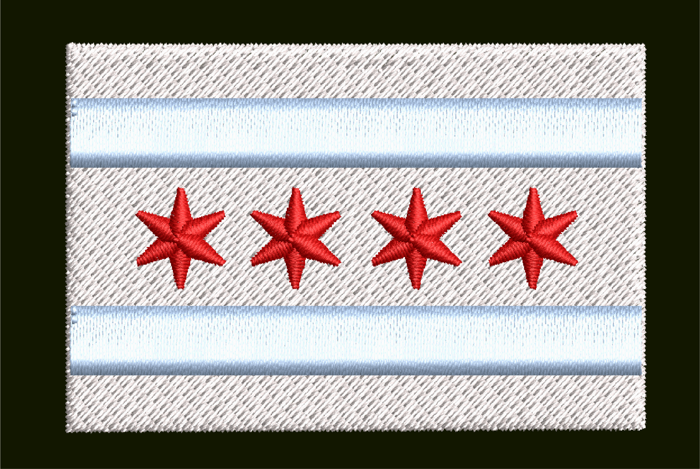 CHICAGO FLAG EMBROIDERY DESIGN CHIGACO STATE FLAG EMBROIDERY DESIGN 4 STAR USA STATE CHICAGO EMBROIDERY DESIGN MACHINE EMBROIDERY FILE