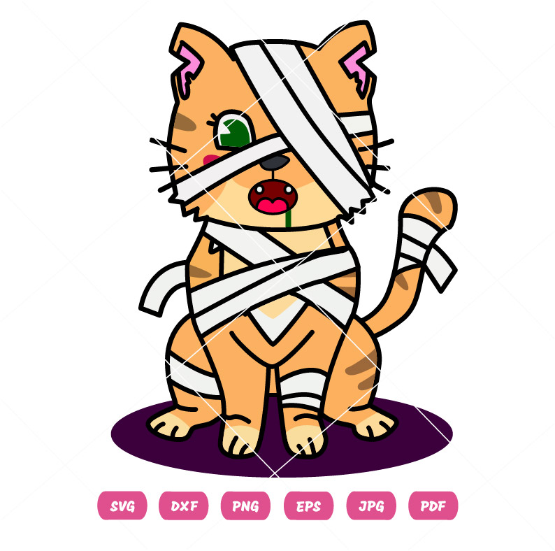 Halloween Cat Mummy Vector