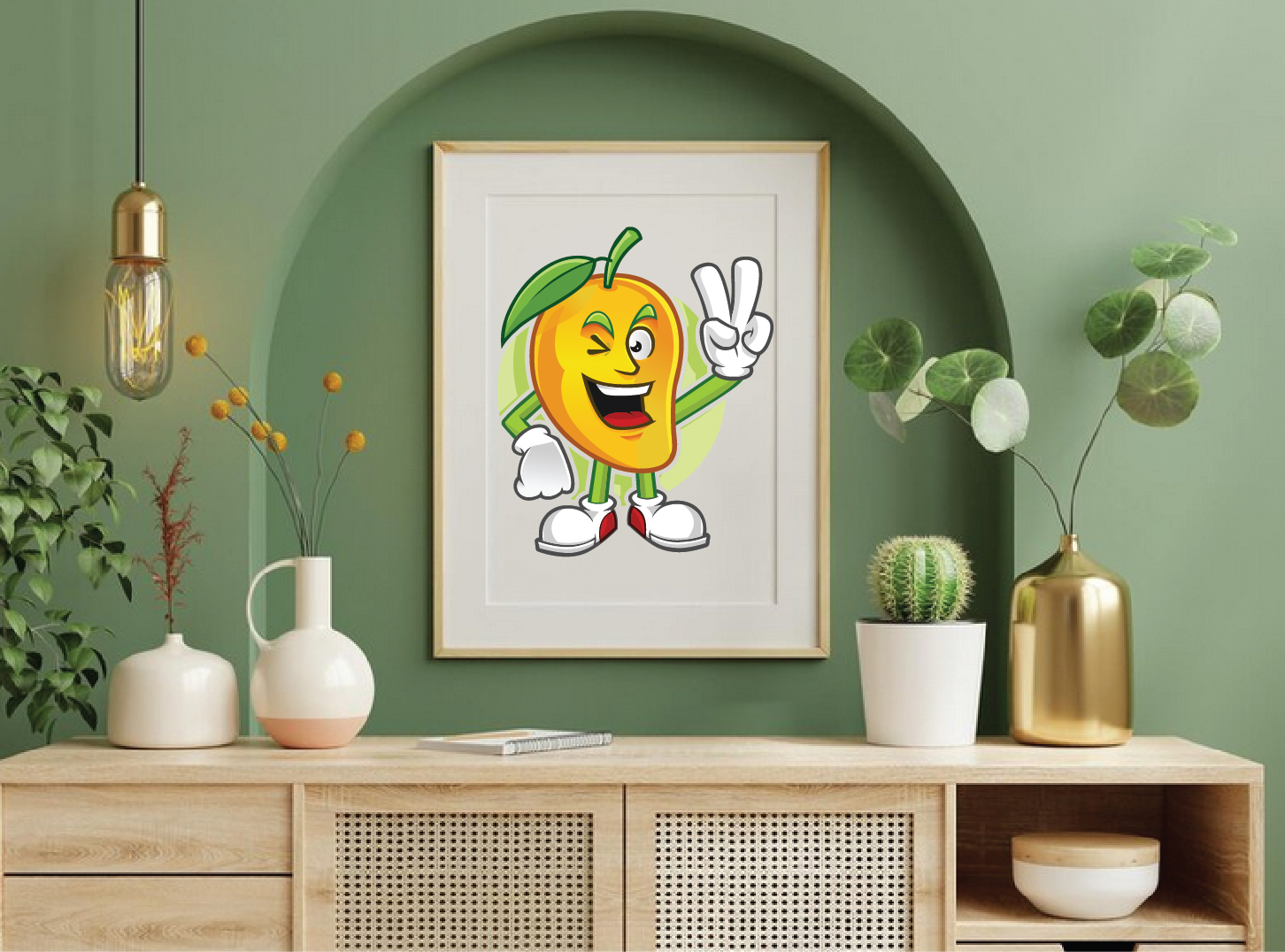 Happy Mango Cartoon Vector