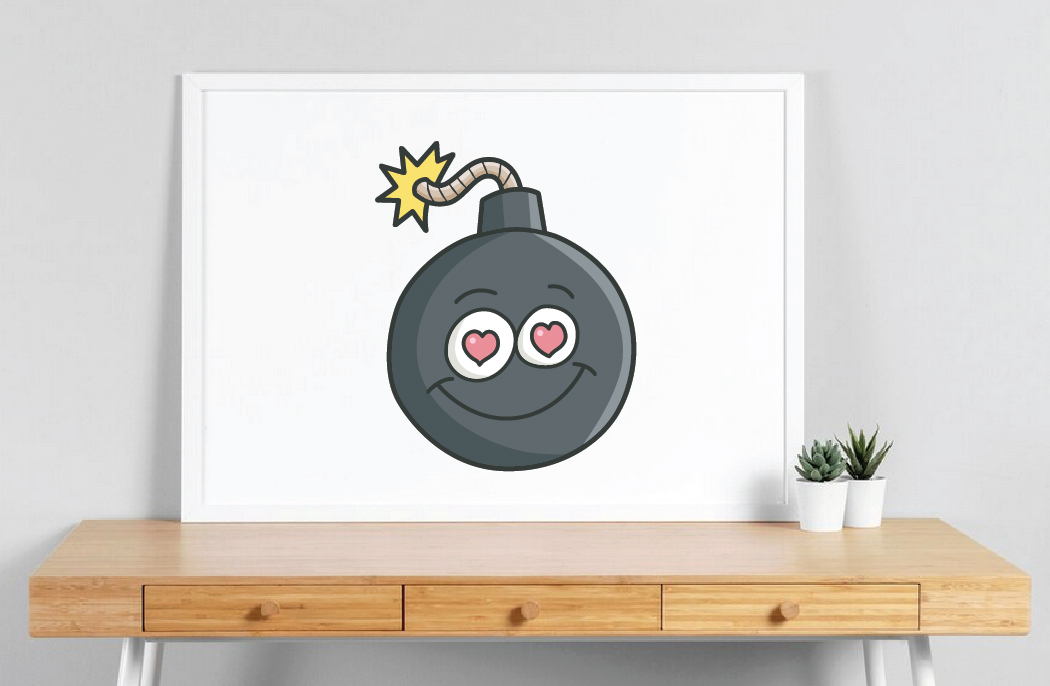 Lovely Bomb Emoji Vector