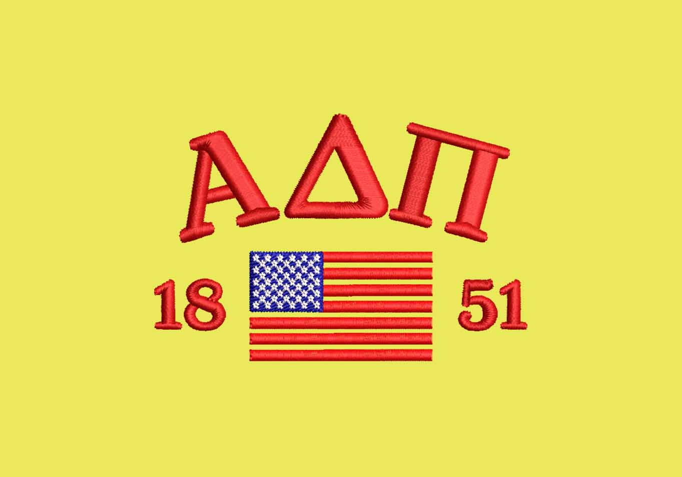 ADPI FLAG LOGO EMBROIDERY DESIGN ADPI USA FLAG EMBROIDERY DESIGN 1851 USA FLAG EMBROIDERY DESIGN MACHINE EMBROIDERY FILE