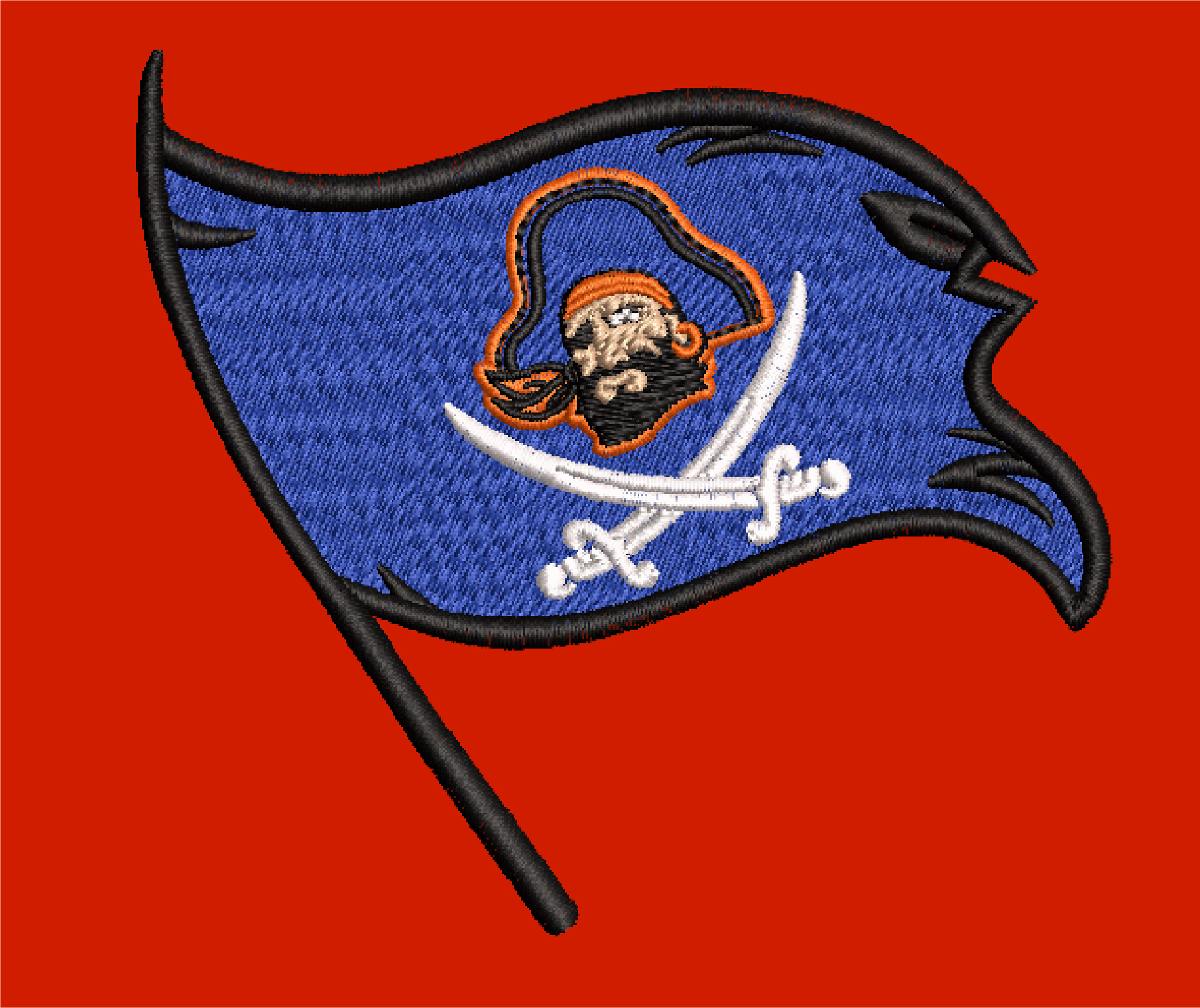 BUCS FLAG CLOTHES EMBROIDERY DESIGN BUCS FLAG EMBROIDERY DESIGN PIRATES BUCS EMBROIDERY DESIGN MACHINE EMBROIDERY FILE