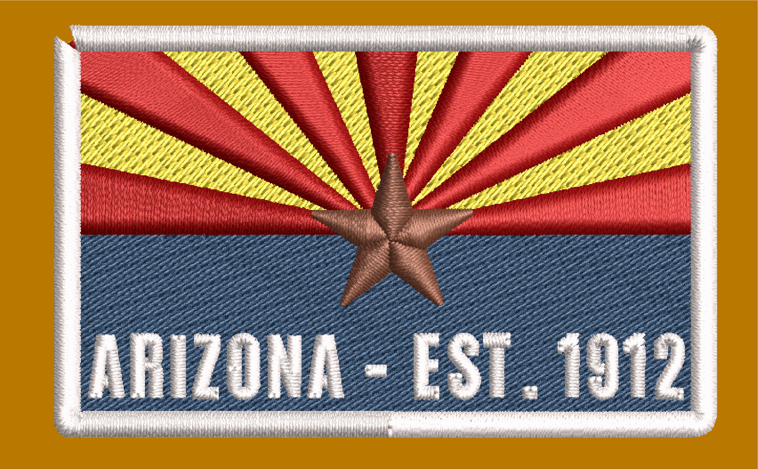 PHX AZ FLAG EMBROIDERY DESIGN ARIZONA EST FLAG EMBROIDERY DESIGN ARIZONA STAR FLAG EMBROIDERY DESIGN MACHINE EMBROIDERY FILE