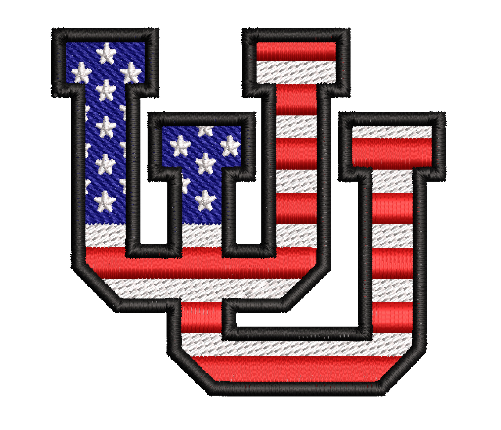 U OF U FLAG EMBROIDERY DESIGN DOUBLE U USA FLAG EMBROIDERY DESIGN U AND U LETTERS FLAG EMBROIDERY DESIGN MACHINE EMBROIDERY FILE