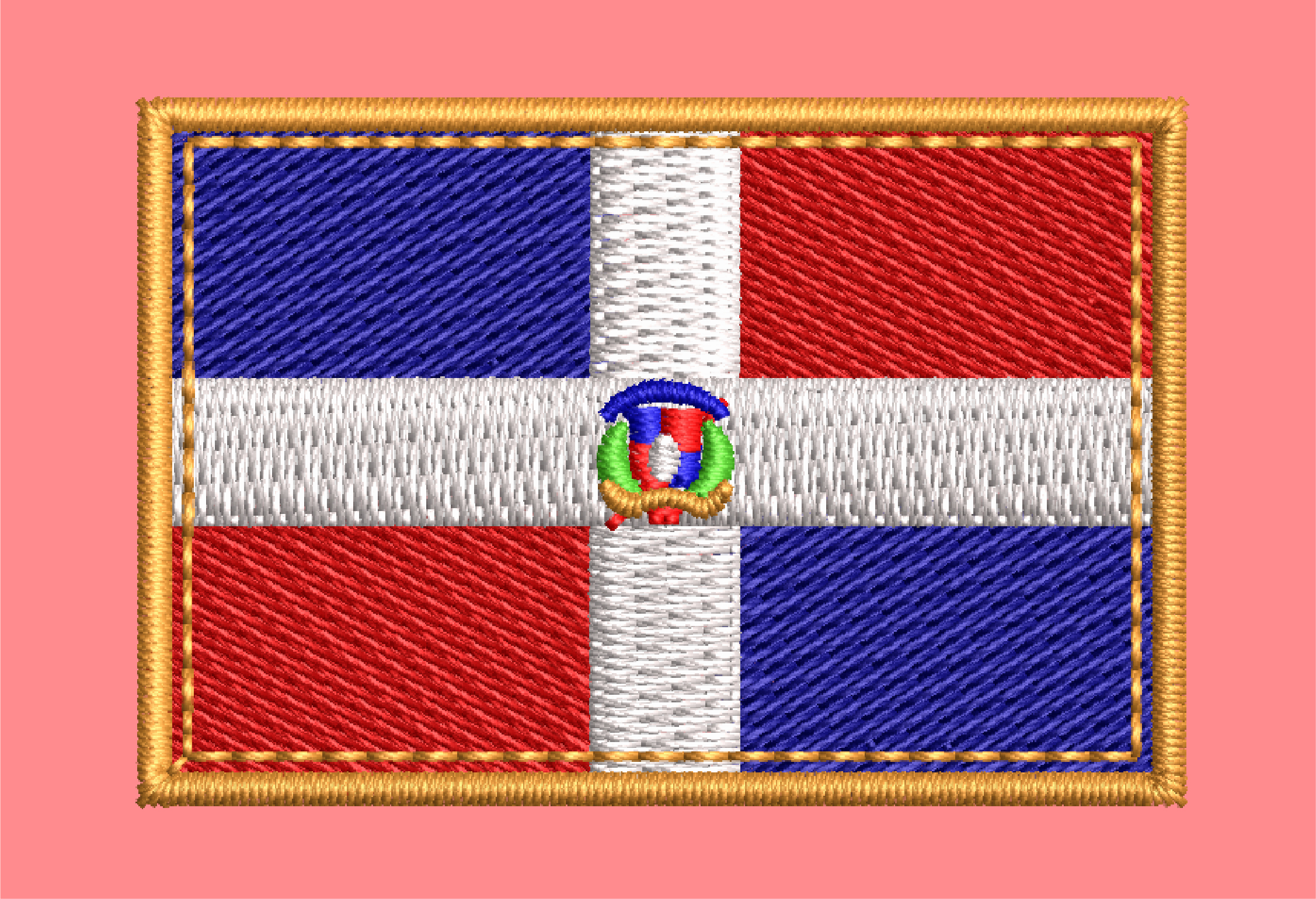 DOMINICAN FLAG EMBROIDERY DESIGN DOMINICAN BORDER FLAG EMBROIDERY DESIGN LINE STITCH FLAG EMBROIDERY DESIGN MACHINE EMBROIDERY FILE