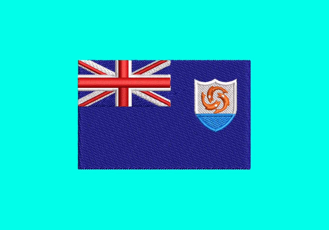 ANGUILLA FLAG EMBROIDERY DESIGN NATIONAL FLAG OF ANGUILLA EMBROIDERY DESIGN BLUE ENSIGN FLAG EMBROIDERY DESIGN MACHINE EMBROIDERY FILE