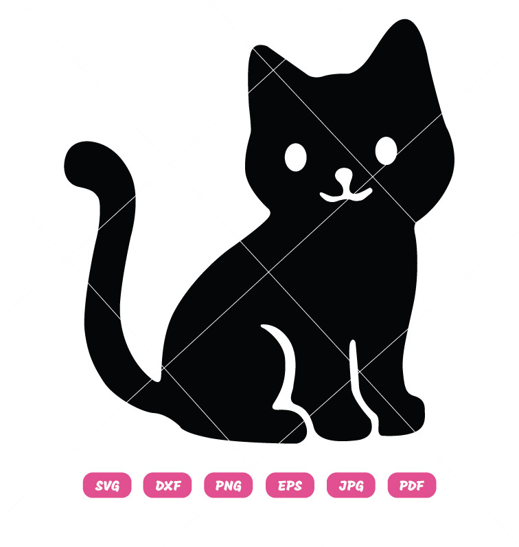 Cute Black Cat Halloween SVG