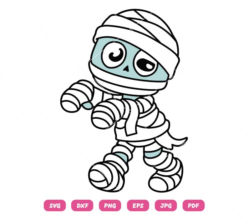 Cute Halloween Mummy Vector SVG Cute Halloween Mummy