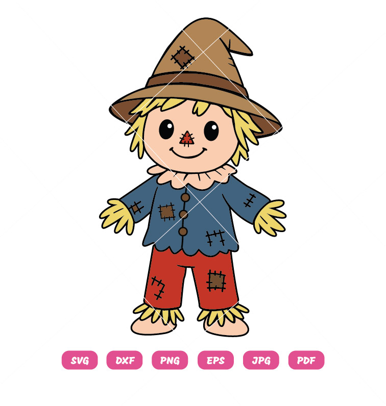 Cute Halloween Scarecrow SVG Cute Halloween Scarecrow Vector