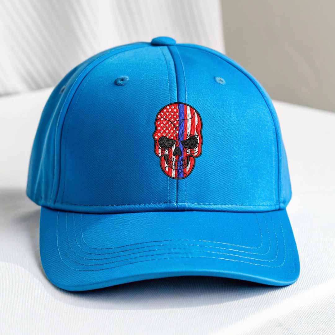 FLAG SKULL LOGO EMBROIDERY DESIGN USA FLAG SKULL EMBROIDERY DESIGN BLUE LINE SKULL EMBROIDERY DESIGN MACHINE EMBROIDERY FILE
