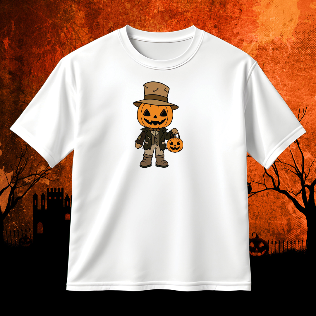 Halloween Pumpkin Scarecrow SVG with Top Hat