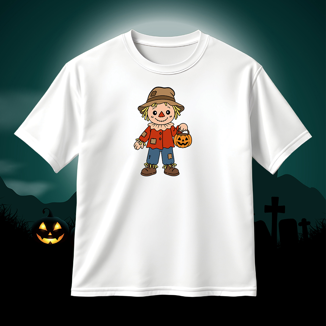Halloween Scarecrow SVG with Pumpkin Bucket