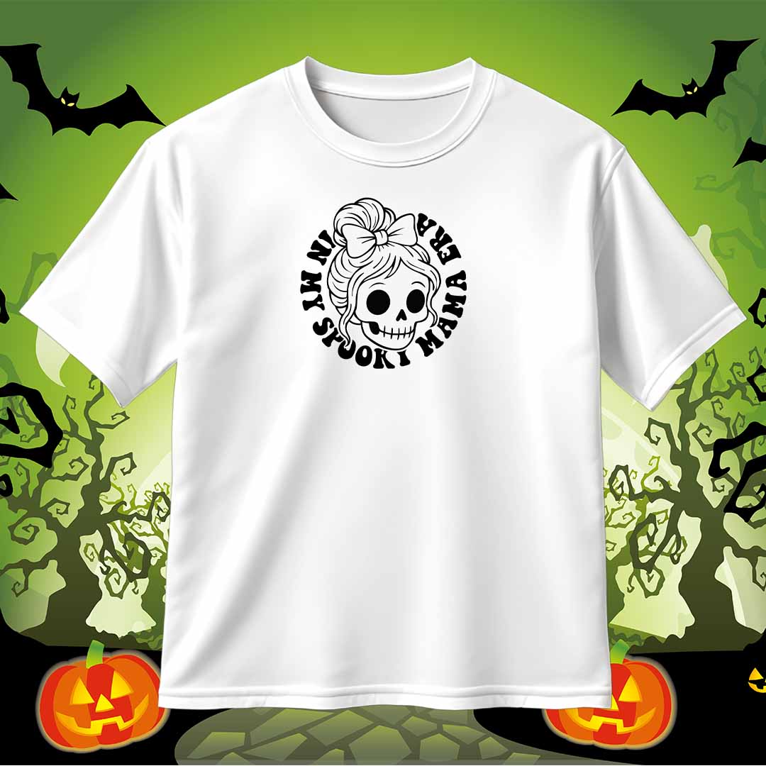 Skeleton Girl Pink Bow and Messy Bun SVG Halloween SVG