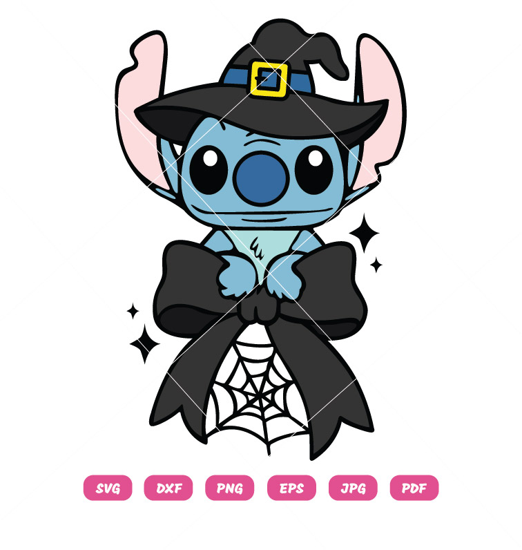 Stitch Coquette Halloween SVG