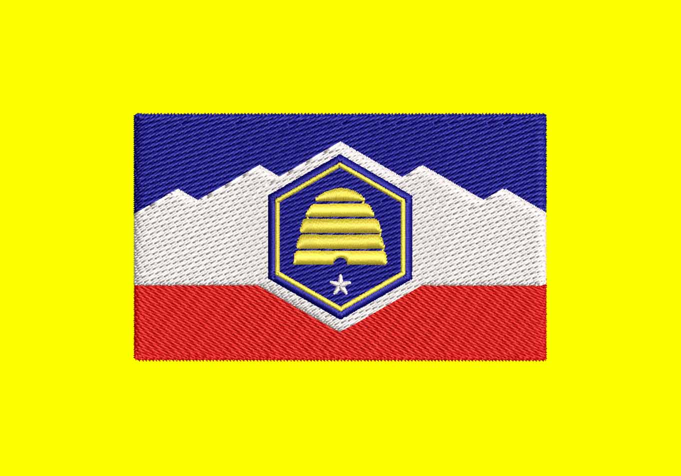 UTAH STATE FLAG EMBROIDERY DESIGN USA STATE FLAG EMBROIDERY DESIGN UTAH STAR STATE FLAG EMBROIDERY DESIGN MACHINE EMBROIDERY FILE
