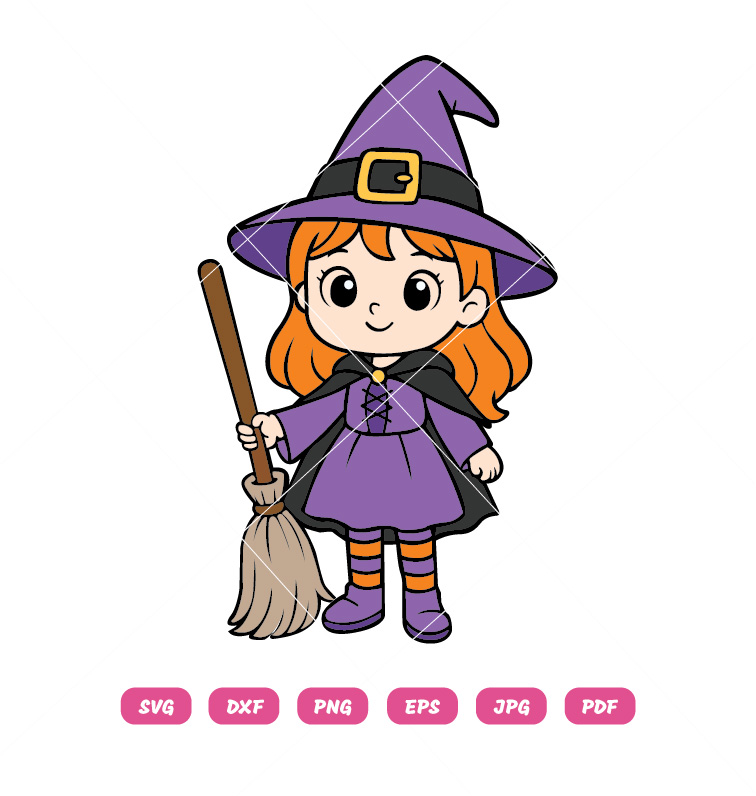 Witch Girl Halloween SVG