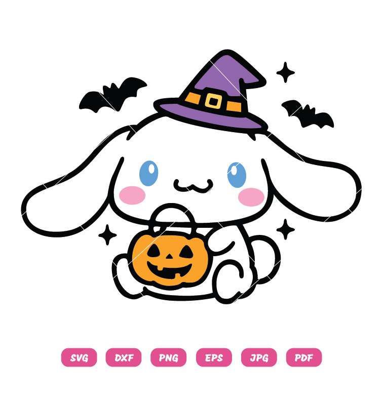 Cinnamoroll with Pumpkin SVG PNG Halloween Cut File for Cricut & Silhouette