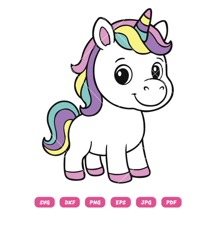 Cute Baby Unicorn SVG PNG Cut File for Cricut & Silhouette
