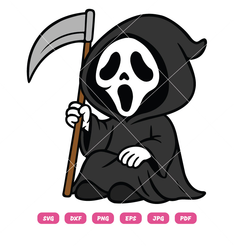 Cute Ghostface SVG PNG Halloween Cut File for Cricut & Silhouette