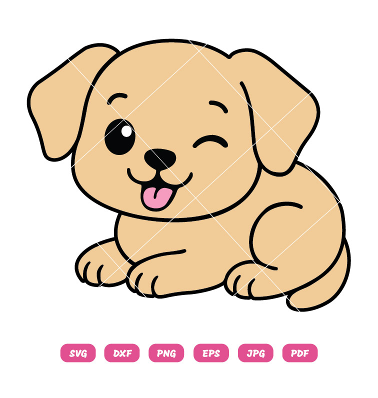 Cute Puppy Laying Down SVG PNG Cut File for Cricut & Silhouette