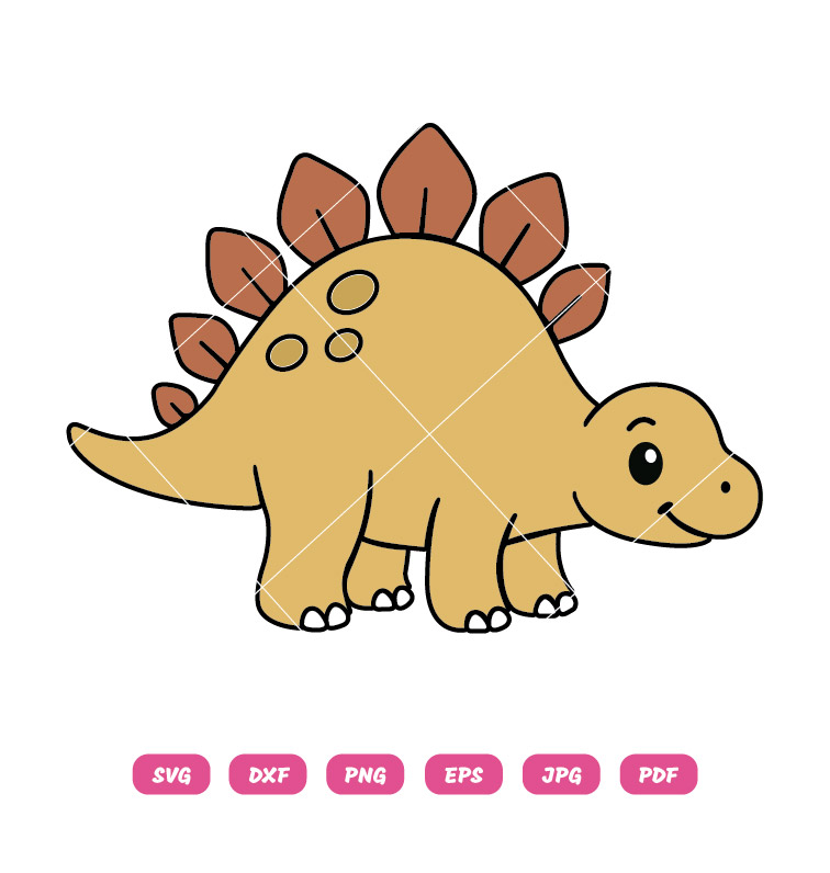 Cute Stegosaurus Dinosaur SVG PNG Cut File for Cricut & Silhouette