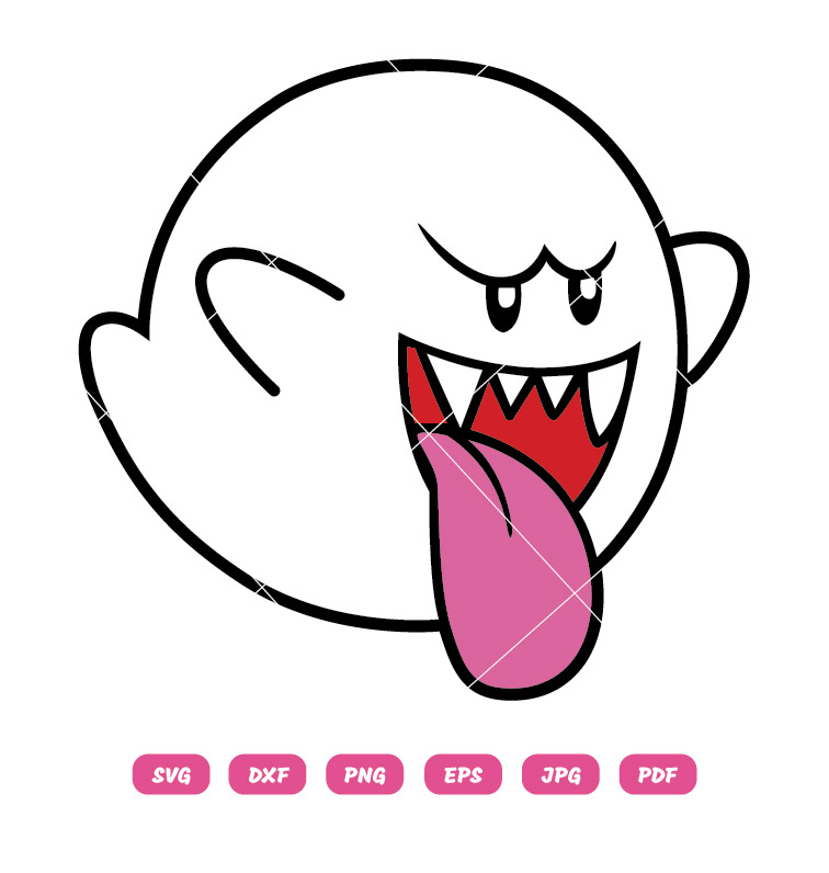 FREE Super Mario Boo Ghost SVG Halloween SVG