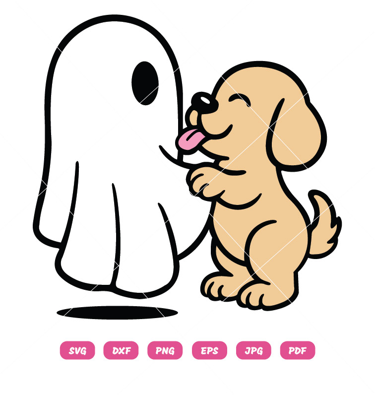 Ghost and Dog SVG PNG Cute Halloween Pet Lover Cut File