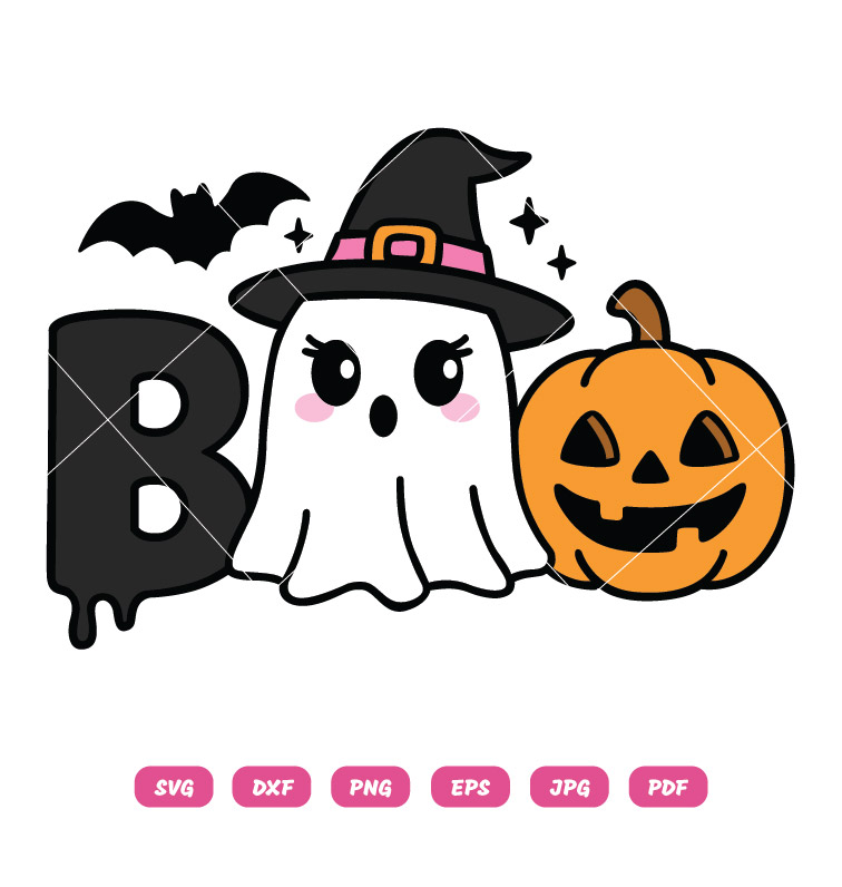 Halloween Girl Ghost SVG Boo SVG