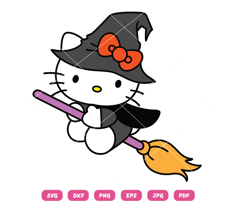 Hello Kitty Witch SVG Halloween SVG