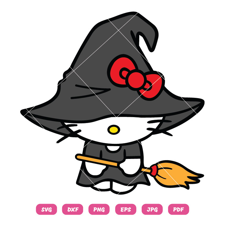 Hello Kitty Witch SVG Halloween SVG