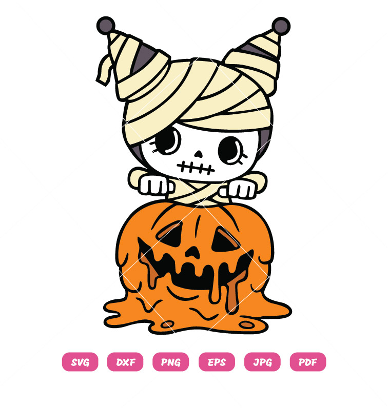 Kuromi Mummy with Pumpkin Halloween Cut File for Cricut & Silhouette