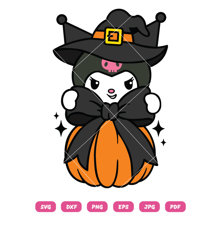 Kuromi Witch Coquette Halloween Pumpkin SVG