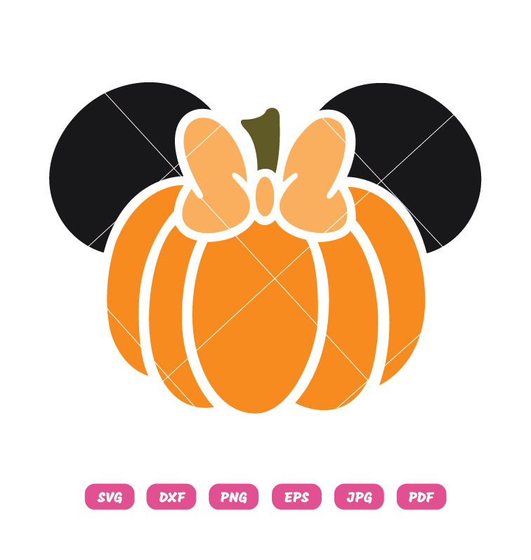 Minnie Pumkin SVG PNG Halloween DIY Craft Cut File for Cricut