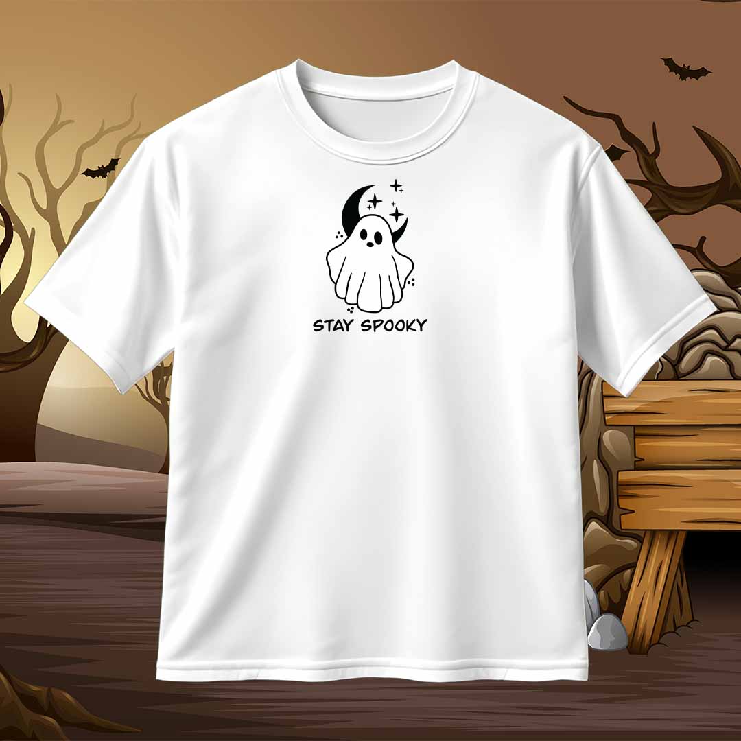 Stay Spooky Ghost with Moon SVG PNG Halloween Clipart for DIY Crafts