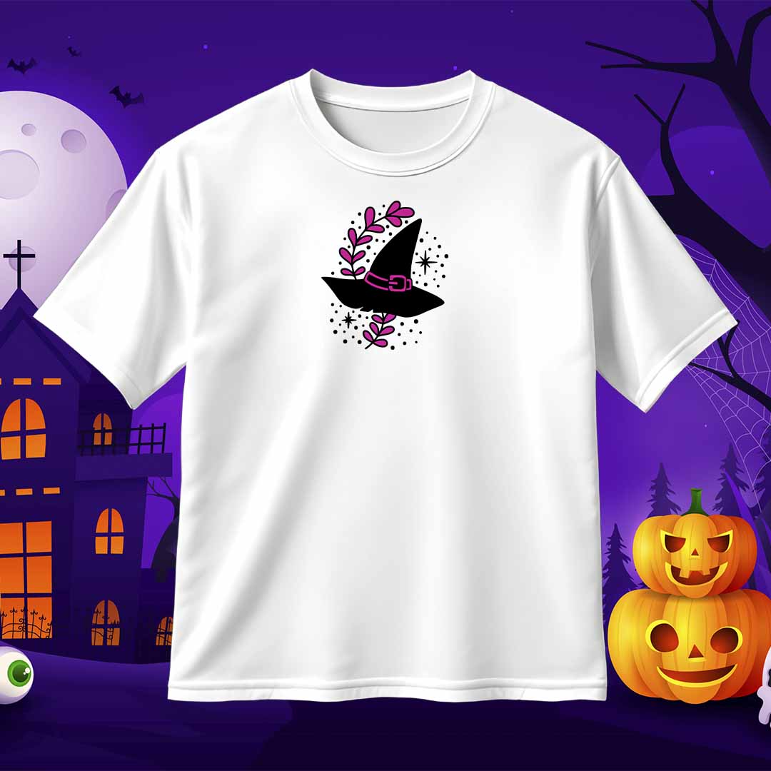 Witch Hat SVG Halloween Witch Clipart With Leaves