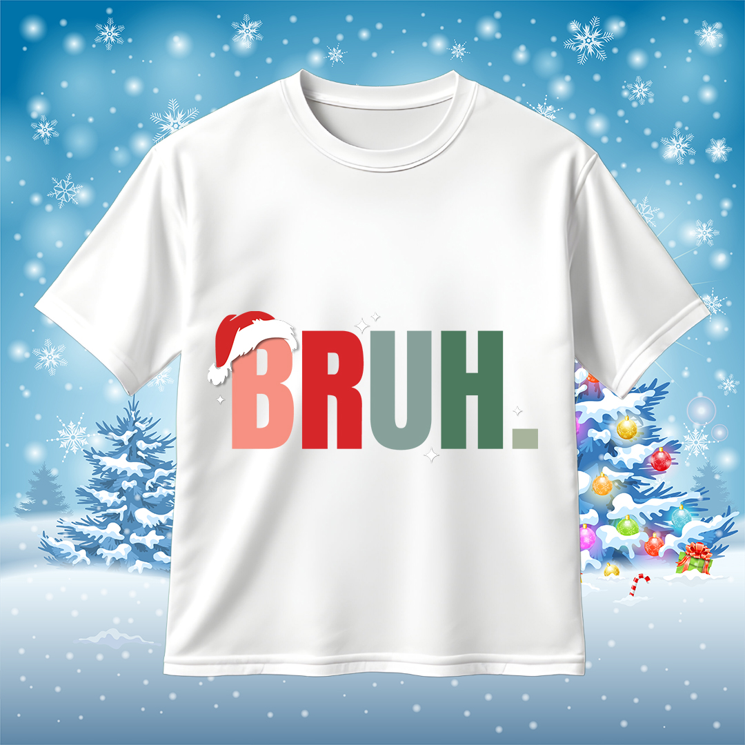 Bruh SVG PNG Funny Christmas Quote Design For Cricut & Silhouette