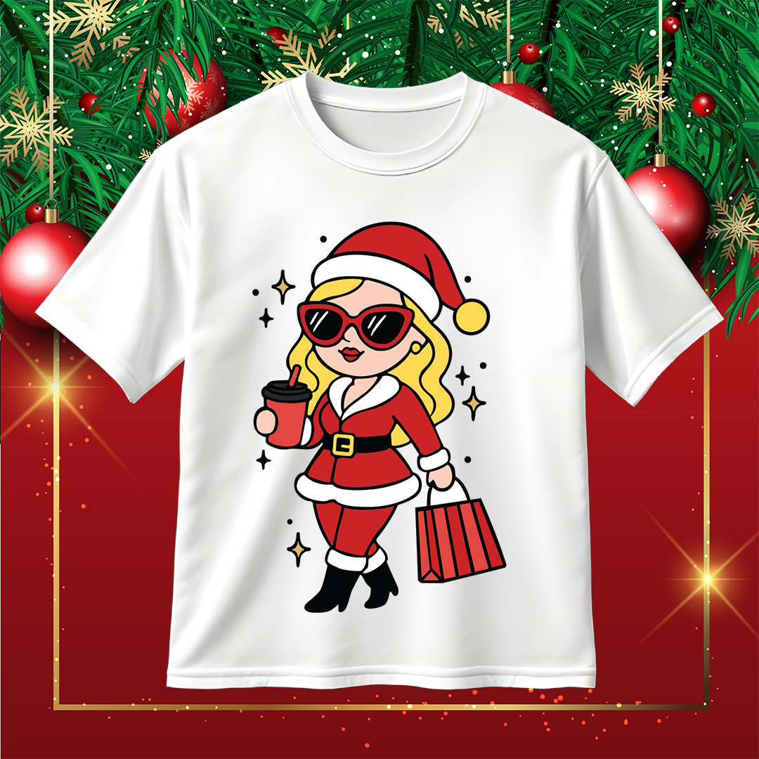 Cute Santa Girl SVG Fashion Christmas Clipart for Cricut Silhouette