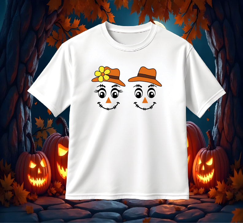 Cute Scarecrow Faces SVG Harvest
