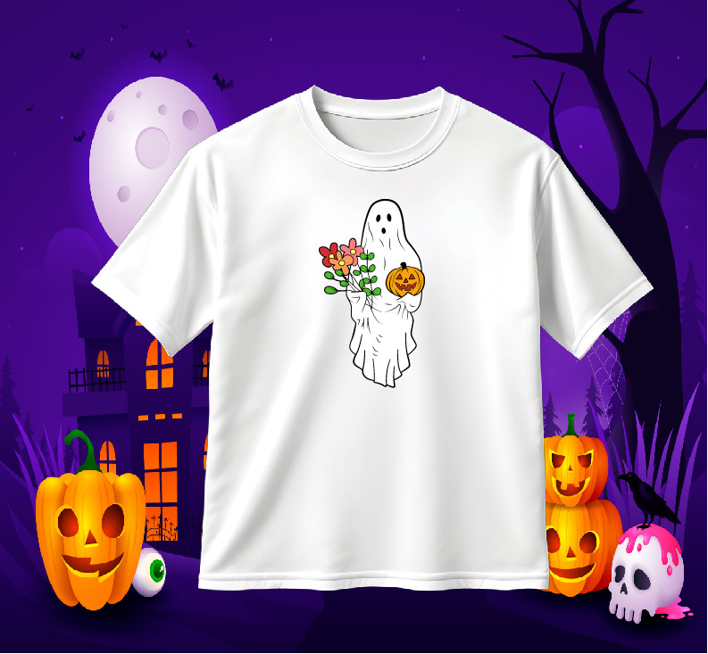 Floral Ghost SVG Halloween
