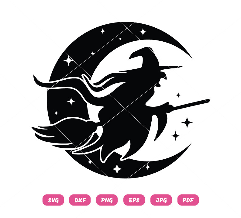 Flying Witch SVG Halloween