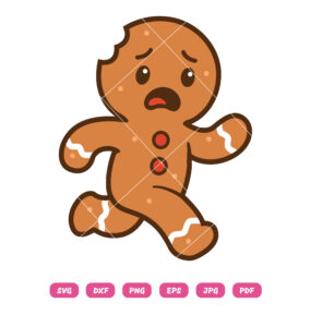 Gingerbread Man Cookie Running SVG Christamas Cookie