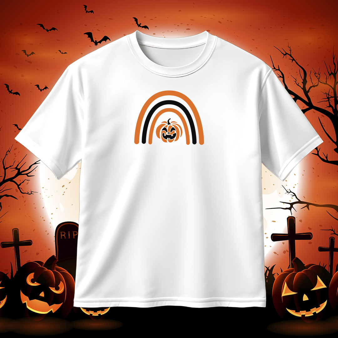 Halloween Rainbow SVG PNG Cute Pumpkin Design for Cricut & Craft