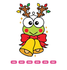 Keroppi Reindeer Christmas SVG Christmas Bells SVG