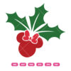 Minnie Mouse Christmas Holly SVG PNG Holiday Cut FIle For Circut Silhouette