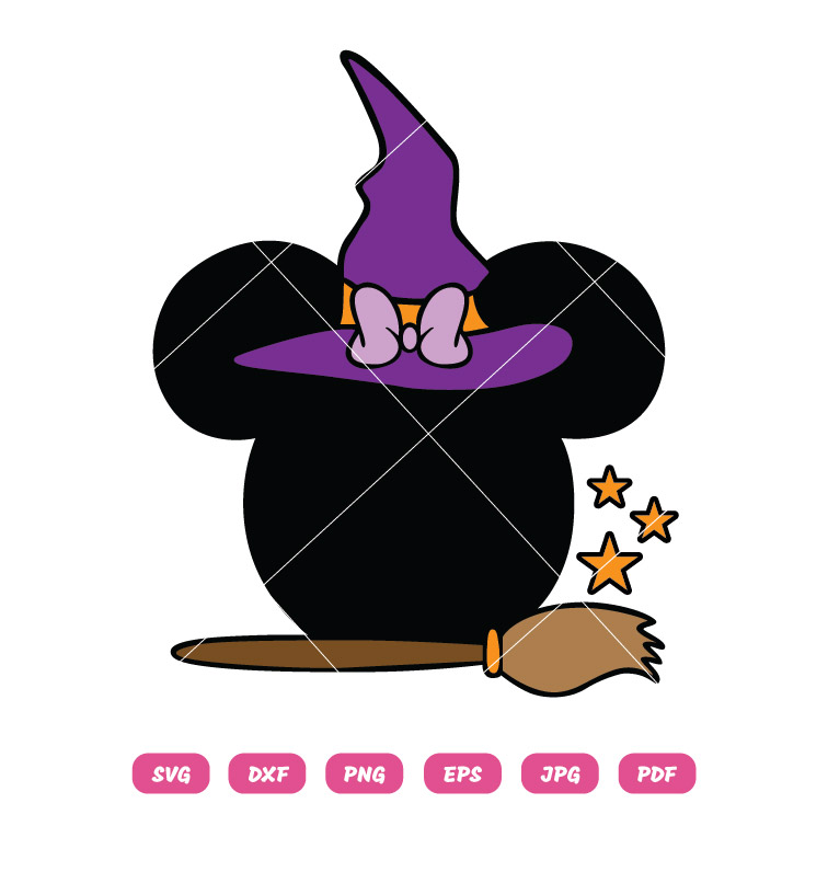 Minnie Mouse Witch Hat SVG Halloween SVG