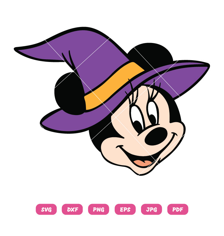 Minnie Mouse Witch SVG Halloween SVG