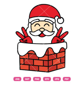 Santa Claus Chimmey SVG Christmas SVG