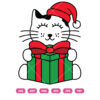 Cat With Christmas Gift SVG